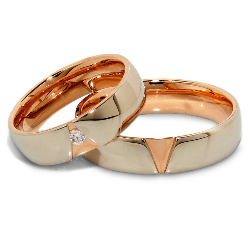Vestuviniai žiedai „Paslaptis“, jam ir jai, su briliantu