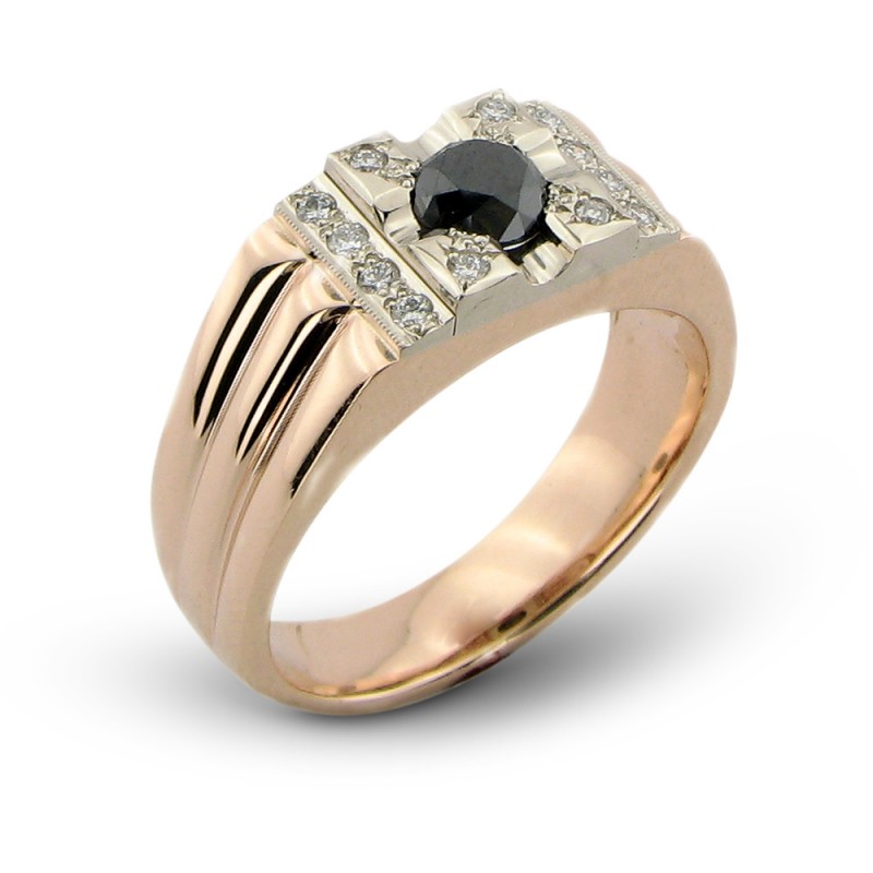 Vyriškas žiedas „Juodasis deimantas“