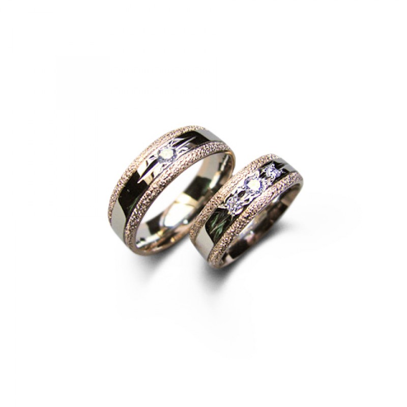 Vestuviniai žiedai „Žvaigždės 2“, jam ir jai, su briliantais
