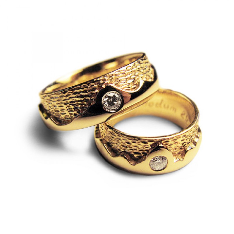 Vestuviniai žiedai „Liepsnojimas 2“, jam ir jai, su briliantais
