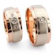 Vestuviniai žiedai „Tyrumas“, jam ir jai, su briliantais