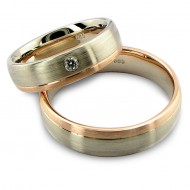 Vestuviniai žiedai „Matiniai“, jam ir jai, su briliantu