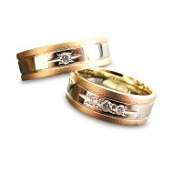 Vestuviniai žiedai „Žvaigždės“, jam ir jai, su briliantais